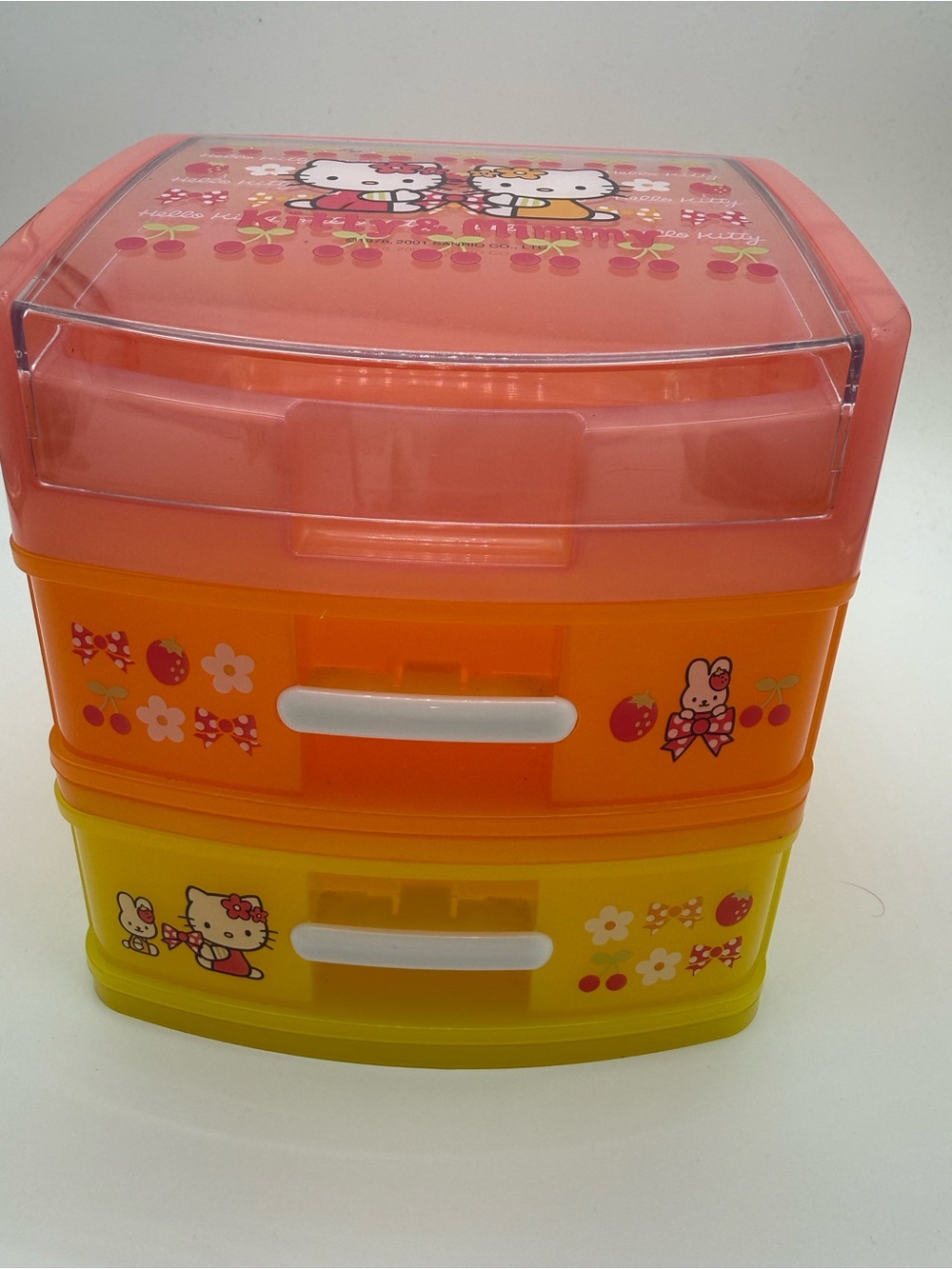 Vintage 1990s Sanrio Hello Kitty Japan Multi Tier Desktop Drawer Organizer Case